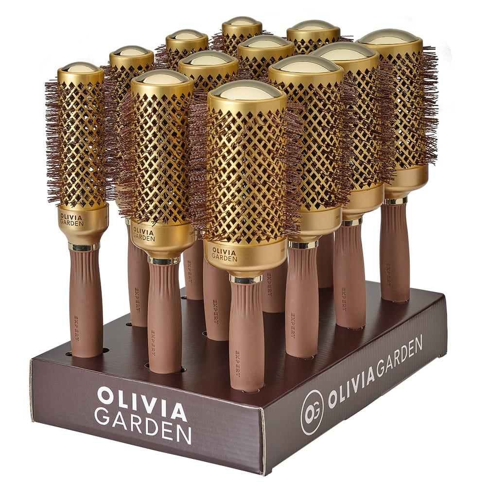 Olivia Garden Expert Blowout Shine Wavy Bristles Gold&Brown Brush