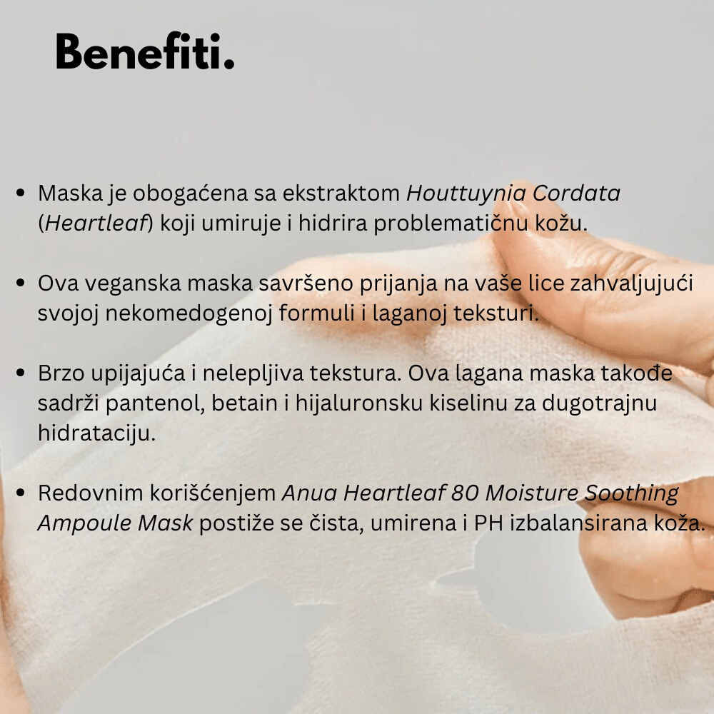 Heartleaf 80 Moisture Soothing Ampoule Mask 27ml